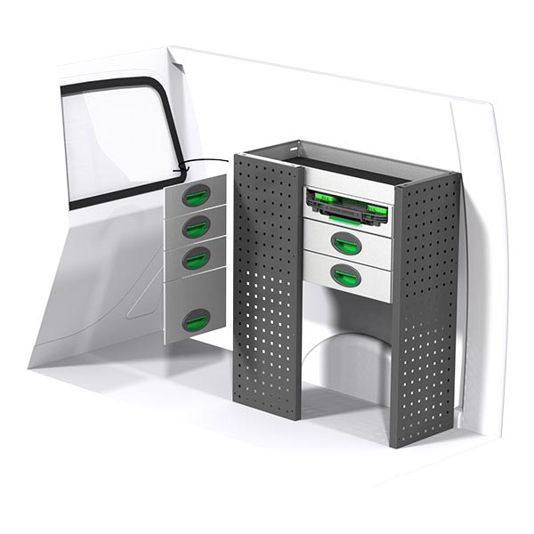 Equipamiento metálico lado derecho équipement pour utilitaire Peugeot Partner II 2008 