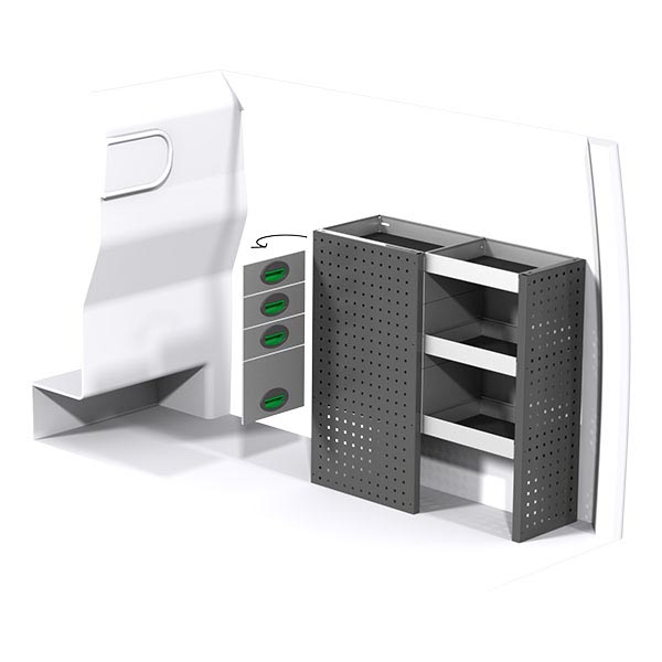 Equipamiento metálico lado derecho équipement pour utilitaire Nissan NV200 2009 
