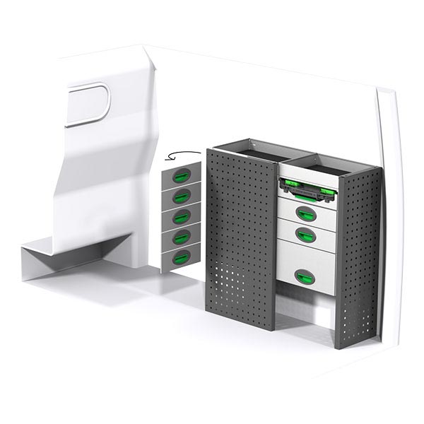 Equipamiento metálico lado derecho équipement pour utilitaire Nissan NV200 2009 