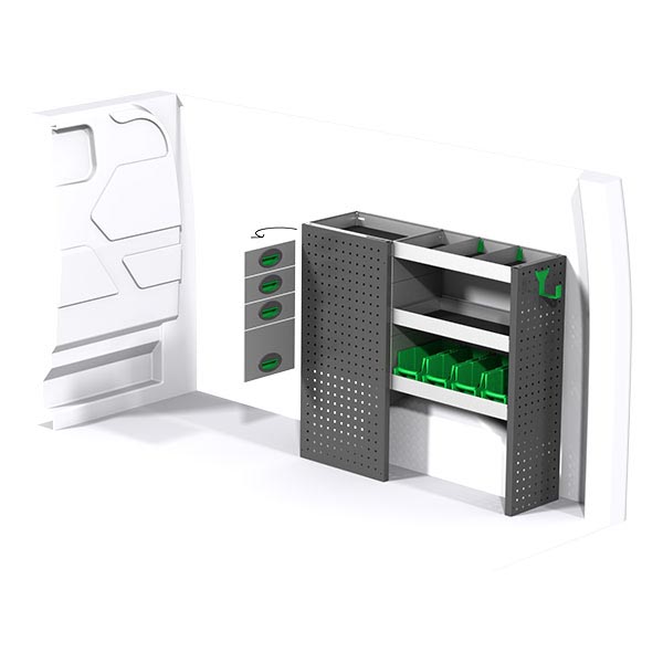 Equipamiento metálico lado derecho équipement pour utilitaire Ford Custom 2013 