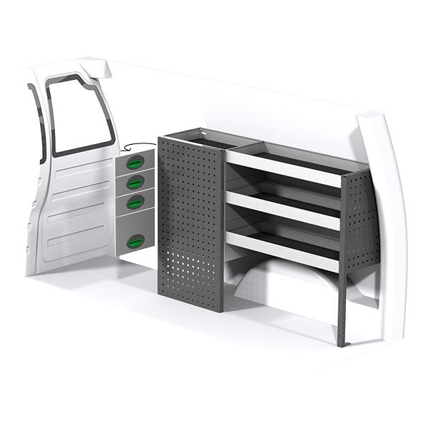 Equipamiento metálico lado derecho équipement pour utilitaire Volkswagen Caddy 2004 