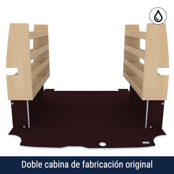 Equipamiento Optimum Excellencia en contrachapado barnizado y antideslizante équipement pour utilitaire Ford Custom 2013 